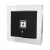 Visor de luz preto com moldura em inox polida brilhante espelhada