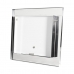 Visor de água branco com moldura em inox polida brilhante espelhada