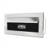 Caixa De Correio carta F Inox polido brilhante espelhado c tarja preta 17 cm profundidade