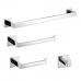 Kit Acessórios Banheiro Aço Inox 304 Cromado Brilhante 4 Pç