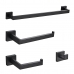 Kit Acessórios Banheiro Aço Inox 304 preto fosco 4 Pç