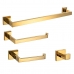 Kit Acessórios Banheiro Aço Inox 304 dourado Brilhante 4 Pç